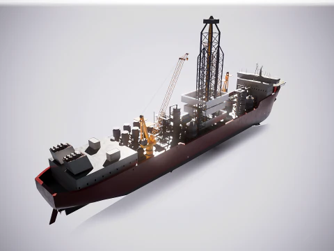 現代の汎用掘削船 3Dモデル
