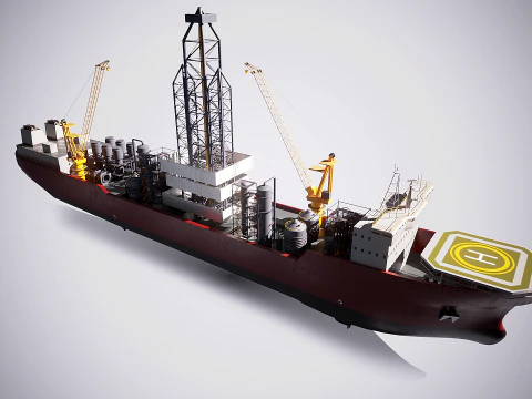 現代の汎用掘削船 3Dモデル