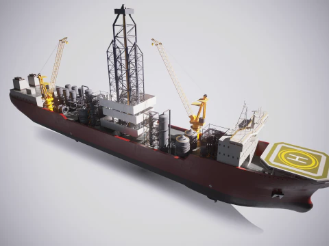 現代の汎用掘削船 3Dモデル