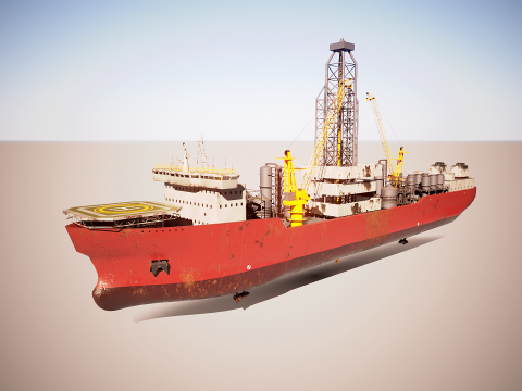 Kapal Bor Generik Modern BERKARAT Model 3D