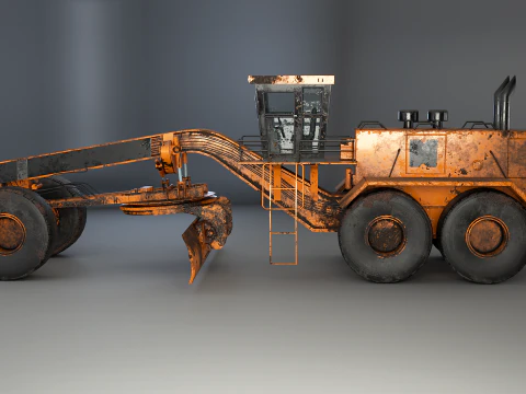 Old Generic Motor Grader 3D Model