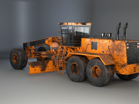 Old Generic Motor Grader 3D Model