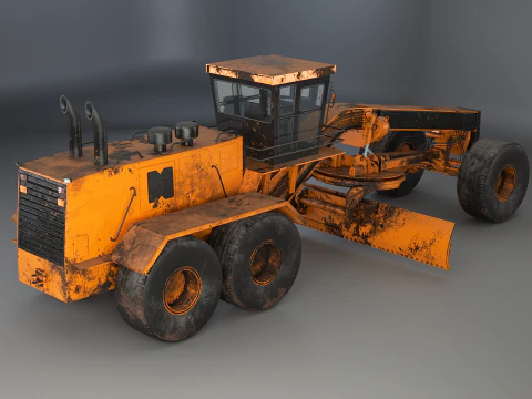 Old Generic Motor Grader 3D Model