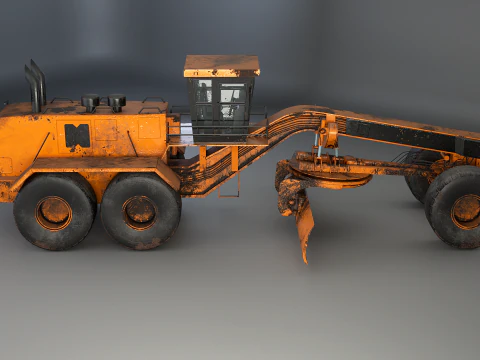 Old Generic Motor Grader 3D Model
