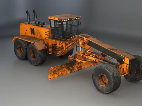Old Generic Motor Grader 3D Model
