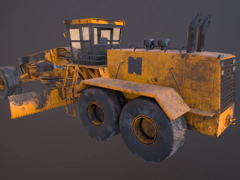 Old Generic Motor Grader 3D Model