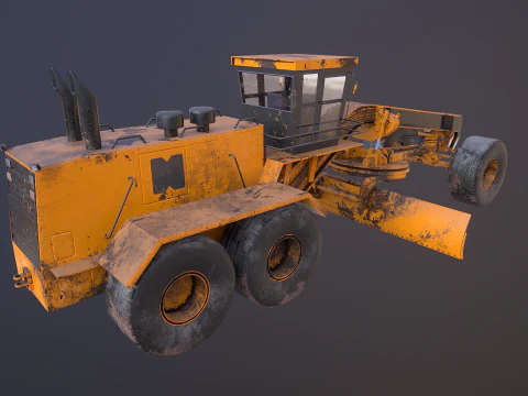 Old Generic Motor Grader 3D Model