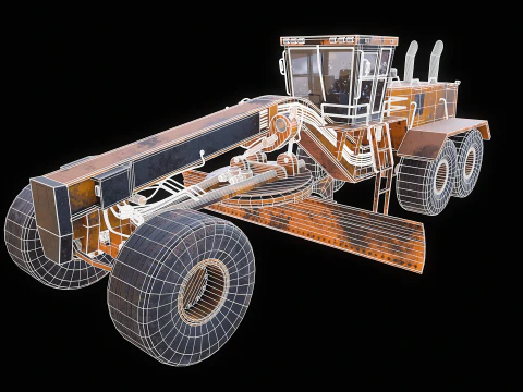 Old Generic Motor Grader 3D Model