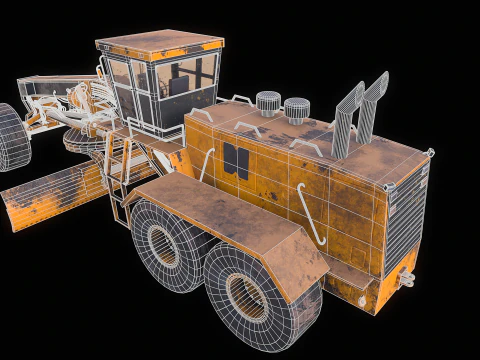 Old Generic Motor Grader 3D Model