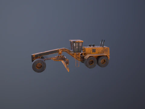 Old Generic Motor Grader 3D Model