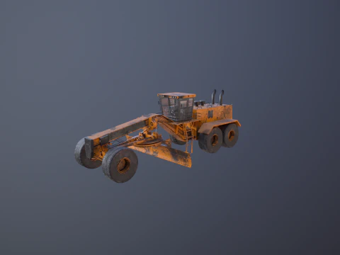Old Generic Motor Grader 3D Model