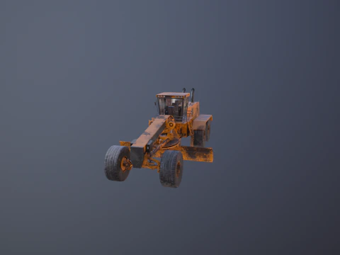 Old Generic Motor Grader 3D Model