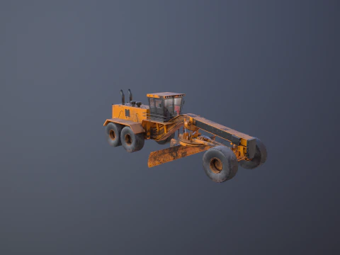 Old Generic Motor Grader 3D Model