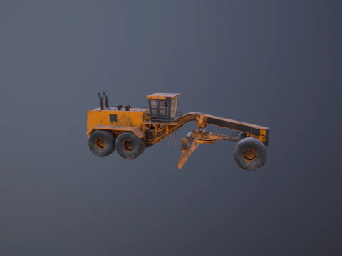 Old Generic Motor Grader 3D Model