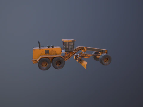 Old Generic Motor Grader 3D Model
