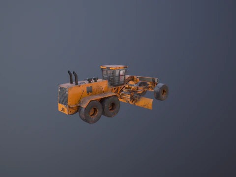 Old Generic Motor Grader 3D Model