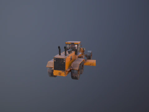 Old Generic Motor Grader 3D Model