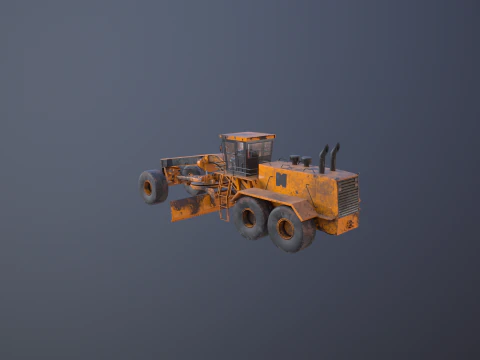 Old Generic Motor Grader 3D Model