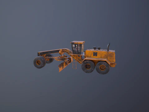 Old Generic Motor Grader 3D Model