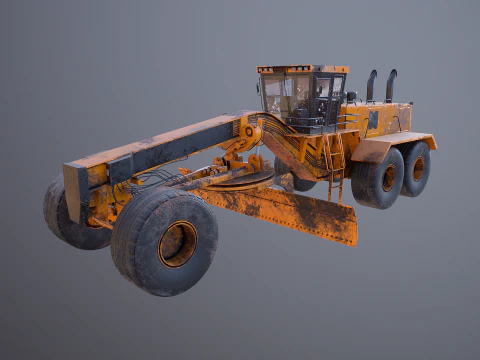 Old Generic Motor Grader 3D Model
