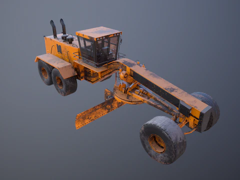 Old Generic Motor Grader 3D Model
