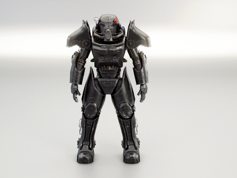 Armatura atomica post apocalittica nera Modello 3D