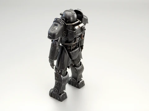 Armatura atomica post apocalittica nera Modello 3D