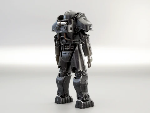 Armatura atomica post apocalittica nera Modello 3D