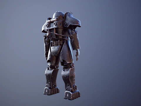 Armatura atomica post apocalittica nera Modello 3D