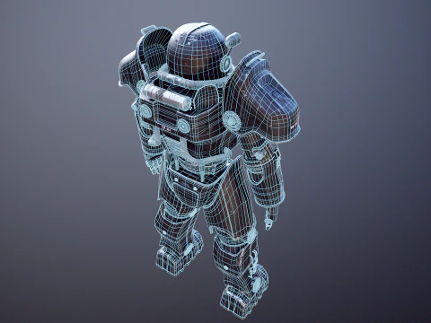 Armatura atomica post apocalittica nera Modello 3D