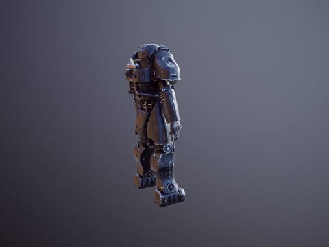 Постапокаліптична енергетична броня чорного кольору 3D Модель