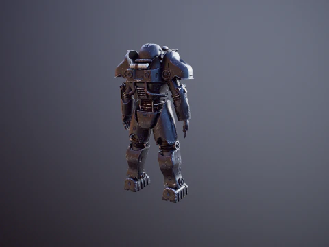 Armatura atomica post apocalittica nera Modello 3D