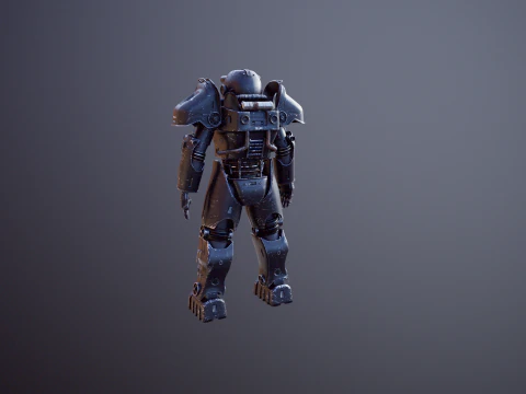 Armatura atomica post apocalittica nera Modello 3D