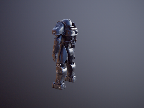 Постапокаліптична енергетична броня чорного кольору 3D Модель