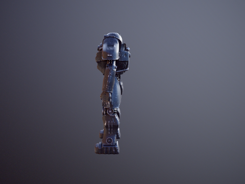 Постапокаліптична енергетична броня чорного кольору 3D Модель