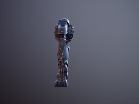 Armatura atomica post apocalittica nera Modello 3D