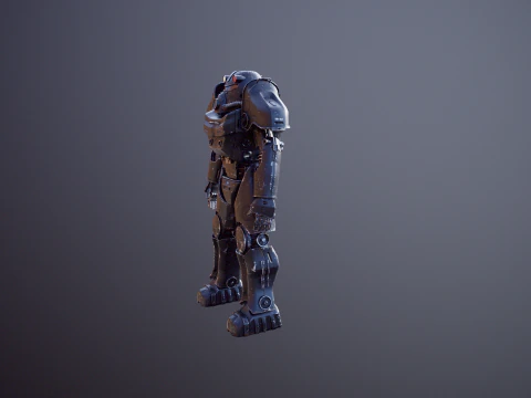 Armatura atomica post apocalittica nera Modello 3D