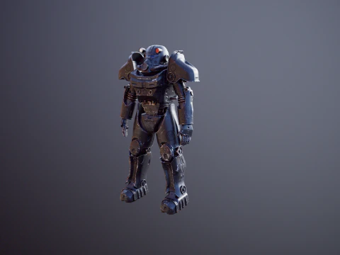 Armatura atomica post apocalittica nera Modello 3D