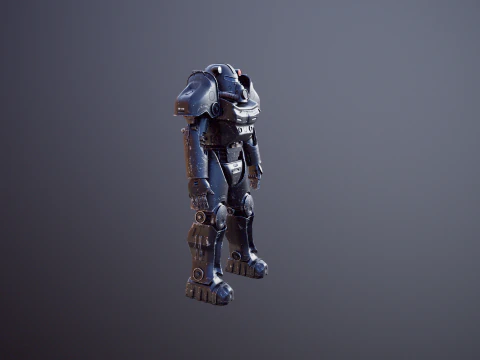 Armatura atomica post apocalittica nera Modello 3D