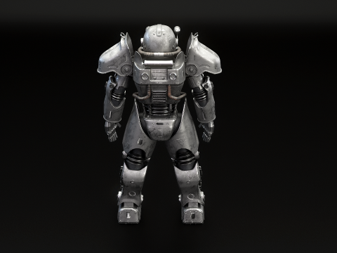 सर्वनाश के बाद का पावर आर्मर काला 3D मॉडल