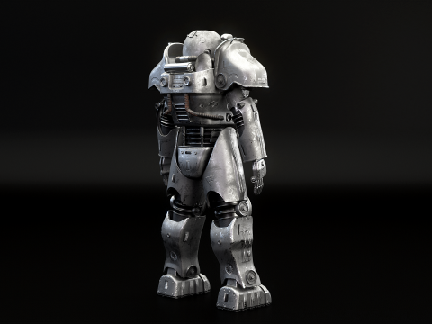 सर्वनाश के बाद का पावर आर्मर काला 3D मॉडल