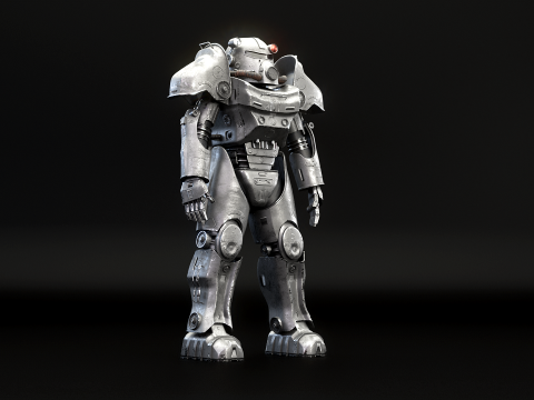 सर्वनाश के बाद का पावर आर्मर काला 3D मॉडल