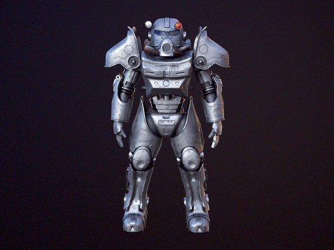 सर्वनाश के बाद का पावर आर्मर काला 3D मॉडल