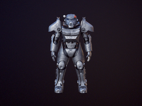 सर्वनाश के बाद का पावर आर्मर काला 3D मॉडल