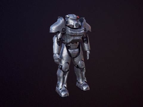 सर्वनाश के बाद का पावर आर्मर काला 3D मॉडल