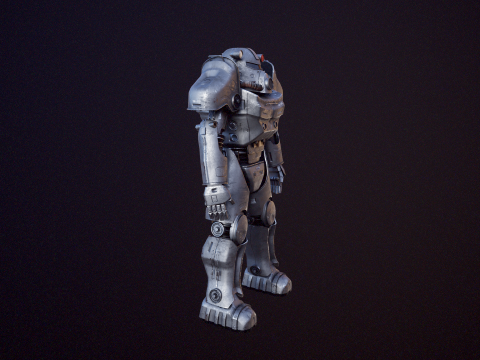 सर्वनाश के बाद का पावर आर्मर काला 3D मॉडल