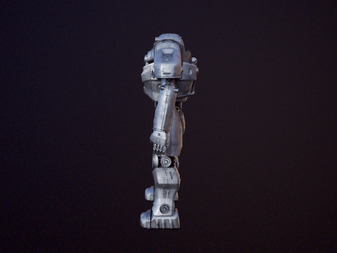 सर्वनाश के बाद का पावर आर्मर काला 3D मॉडल