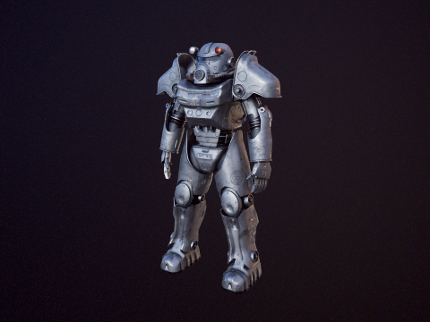 सर्वनाश के बाद का पावर आर्मर काला 3D मॉडल