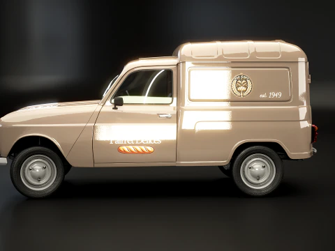 Renault 4 Van French Bakery 3D Model