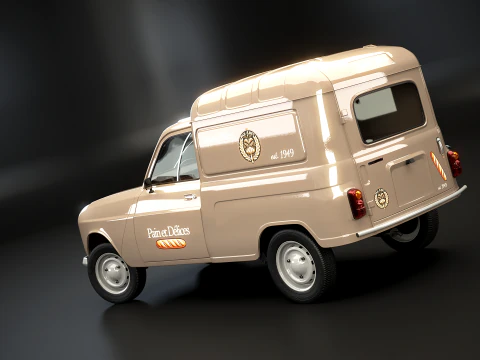 Renault 4 Van French Bakery 3D Model